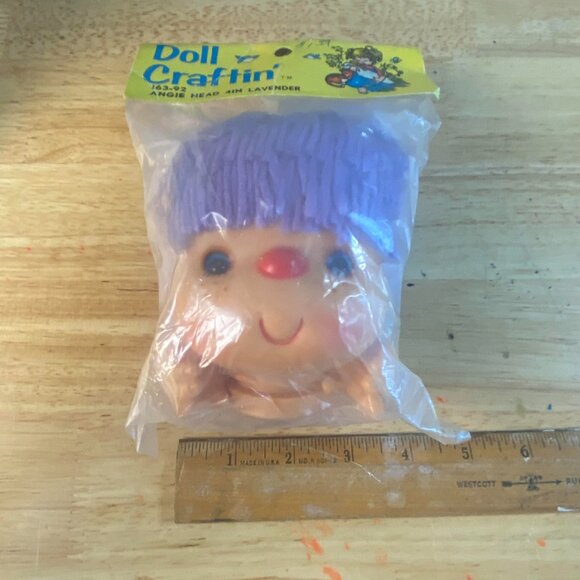 80s Doll Craftin' 4" Angie Head Lavender Purple Hair NEW SEALED 163-92 - Picture 4 of 4
